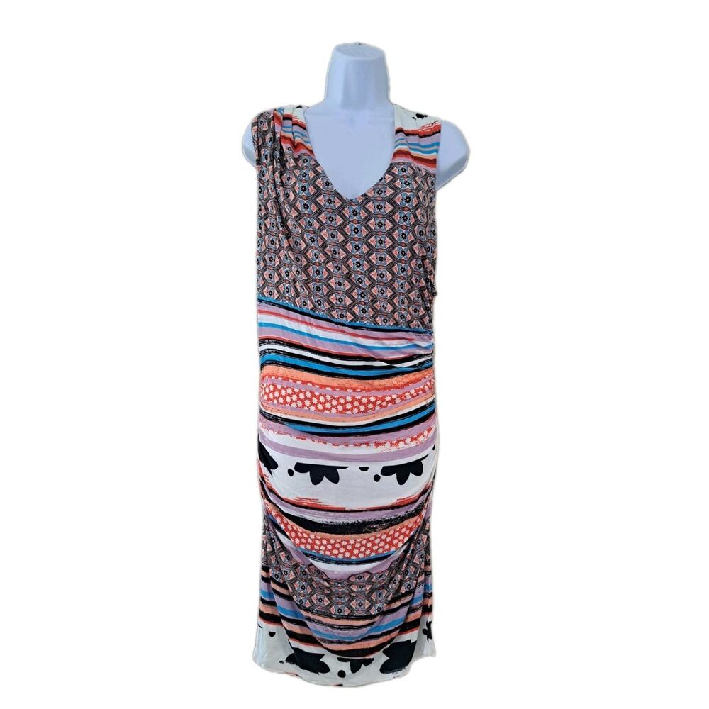 Weston Anthropologie Patchwork Bodycon Dress Sz M Boho Western Cowgirl